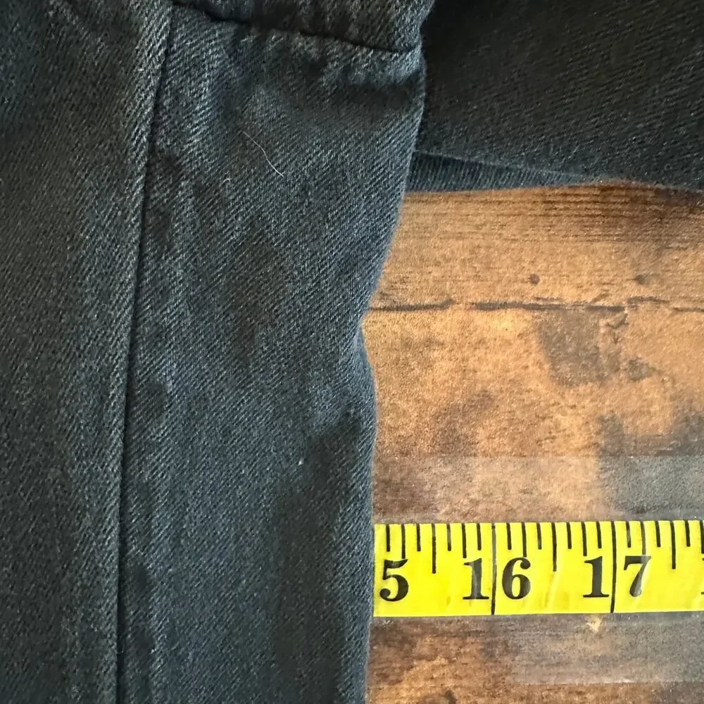 Old Navy 100 Cotton Smocked Back Wide Leg Ankle Jumpsuit Large Black EUC Boho - Picture 7 of 13